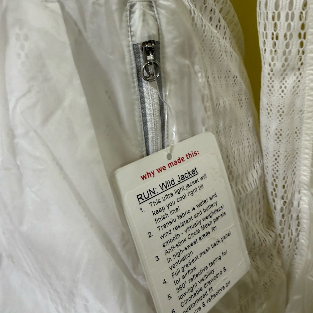 Lululemon Athletica White Sheer Jacket